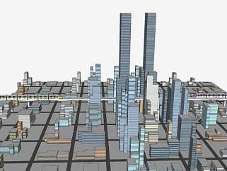 简单<em>城市规划</em>中心SU模型下载_sketchup草图大师SKP模型