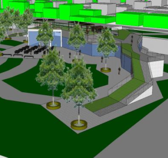 旅游城市建筑中心SU模型下载_sketchup草图大师SKP模型