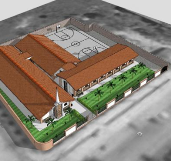 玻利维亚特立尼达首府建筑SU模型下载_sketchup草图大师SKP模型