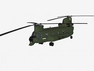 阿帕奇直升机运输机SU模型_su模型下载 草图大师模型_SKP模型