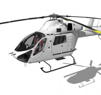 轻型双座直升机SU模型_su模型下载 草图大师模型_SKP模型