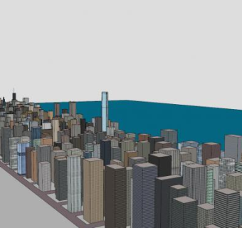 大城市规划建筑SU模型下载_sketchup草图大师SKP模型