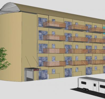 现代独栋公寓住宅SU模型下载_sketchup草图大师SKP模型