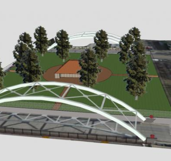 休斯顿公路公园SU模型下载_sketchup草图大师SKP模型