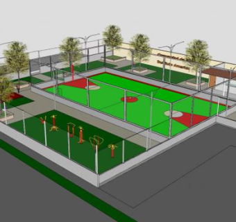 球场体育馆建筑SU模型下载_sketchup草图大师SKP模型