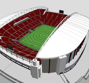 足球体育场户外建筑SU模型下载_sketchup草图大师SKP模型