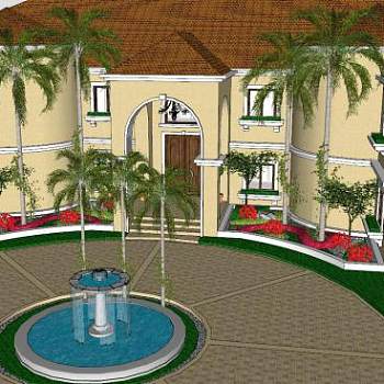 大厦住宅建筑SU模型下载_sketchup草图大师SKP模型