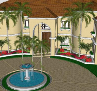 大厦住宅建筑SU模型下载_sketchup草图大师SKP模型