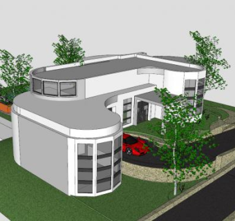 大厦房子建筑SU模型下载_sketchup草图大师SKP模型