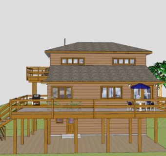 小型别墅房子SU模型下载_sketchup草图大师SKP模型