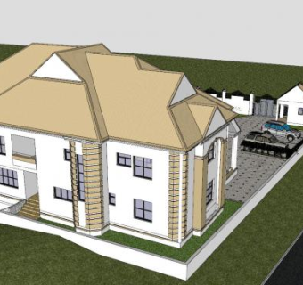 大厦别墅住宅建筑SU模型下载_sketchup草图大师SKP模型