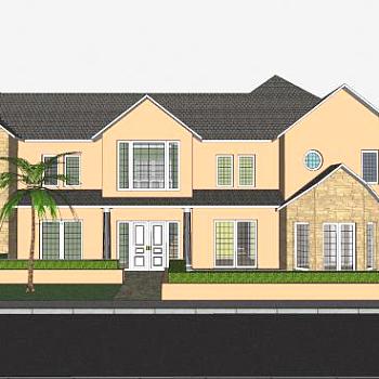 家庭住宅建筑SU模型下载_sketchup草图大师SKP模型