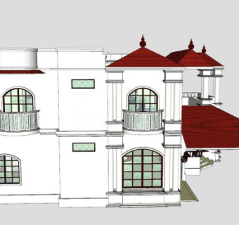 别墅建筑房子住宅SU模型下载_sketchup草图大师SKP模型