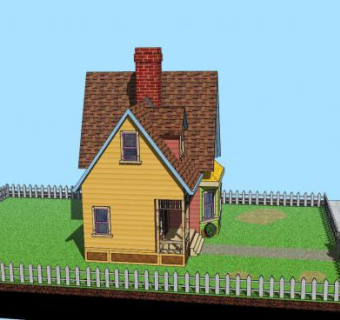 飞屋环游记房子别墅SU模型下载_sketchup草图大师SKP模型