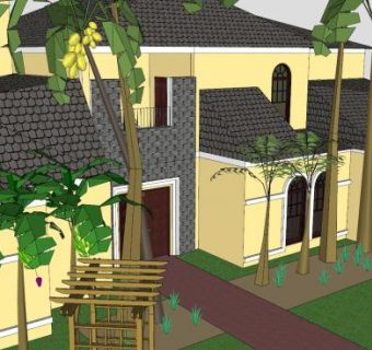 摩纳哥诚市建筑SU模型下载_sketchup草图大师SKP模型