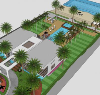 大豪斯豪斯住宅建筑SU模型下载_sketchup草图大师SKP模型