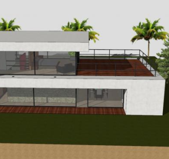 当代度假屋别墅SU模型下载_sketchup草图大师SKP模型