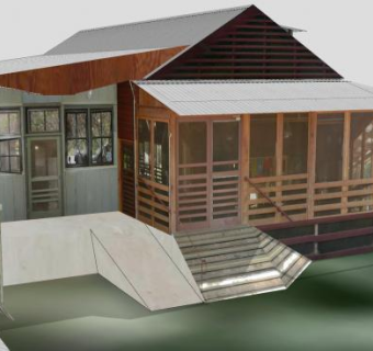 青年旅舍别墅建筑SU模型下载_sketchup草图大师SKP模型