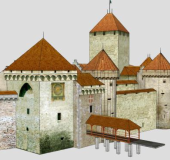 奇伦城堡别墅SU模型下载_sketchup草图大师SKP模型