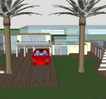 美丽别墅建筑SU模型下载_sketchup草图大师SKP模型
