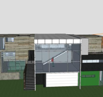 现代白色住宅别墅SU模型下载_sketchup草图大师SKP模型