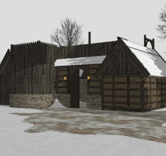 中世纪房屋别墅SU模型下载_sketchup草图大师SKP模型