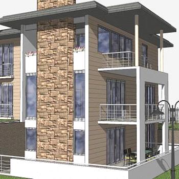 别墅住宅建筑SU模型下载_sketchup草图大师SKP模型