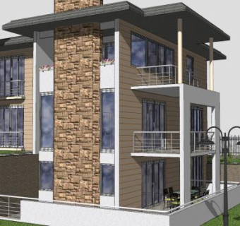 别墅住宅建筑SU模型下载_sketchup草图大师SKP模型