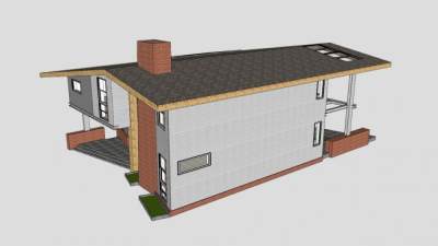 现代户外别墅建筑SU模型下载_sketchup草图大师SKP模型