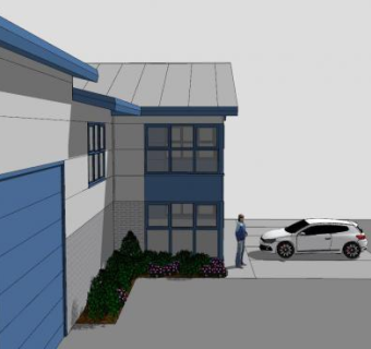工业别墅建筑SU模型下载_sketchup草图大师SKP模型