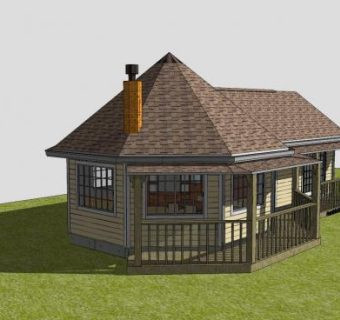 乡间别墅建筑SU模型下载_sketchup草图大师SKP模型