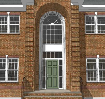 砖头装饰户外别墅SU模型下载_sketchup草图大师SKP模型