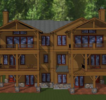 山间小屋公寓建筑SU模型下载_sketchup草图大师SKP模型