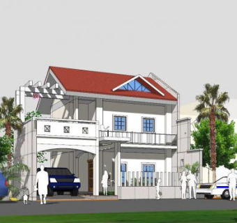 菲律宾波吉别墅建筑SU模型下载_sketchup草图大师SKP模型