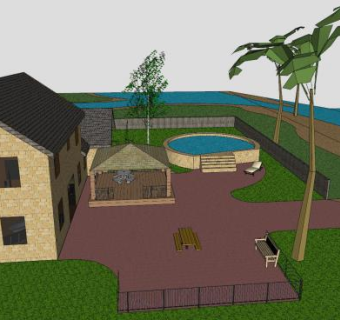 别墅海滩建筑SU模型下载_sketchup草图大师SKP模型