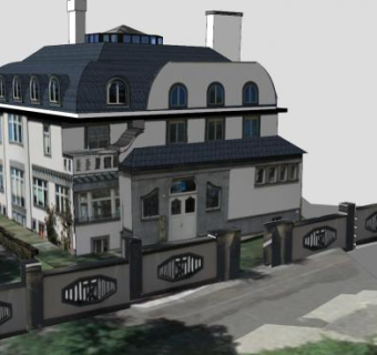 艺术新别墅建筑SU模型下载_sketchup草图大师SKP模型