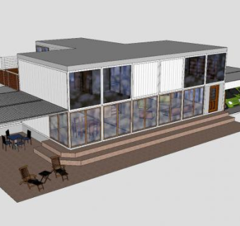集装箱房屋别墅建筑SU模型下载_sketchup草图大师SKP模型