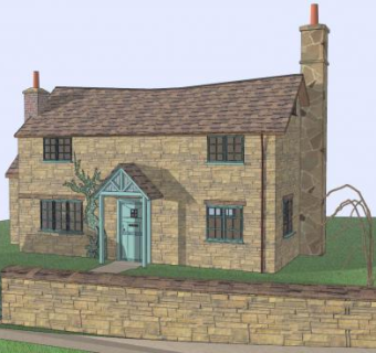 玫瑰山小屋别墅SU模型下载_sketchup草图大师SKP模型