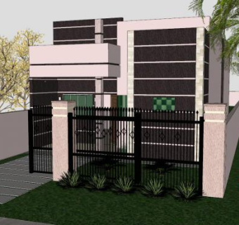 公寓平房建筑SU模型下载_sketchup草图大师SKP模型