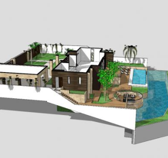 现代房子别墅SU模型下载_sketchup草图大师SKP模型