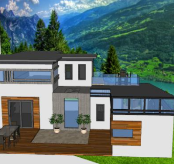 现代生态住宅别墅SU模型下载_sketchup草图大师SKP模型