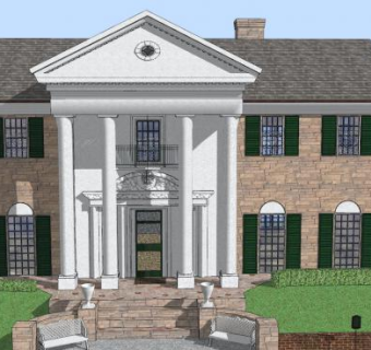 雅园别墅建筑SU模型下载_sketchup草图大师SKP模型