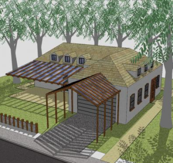 郊区住宅房子SU模型下载_sketchup草图大师SKP模型