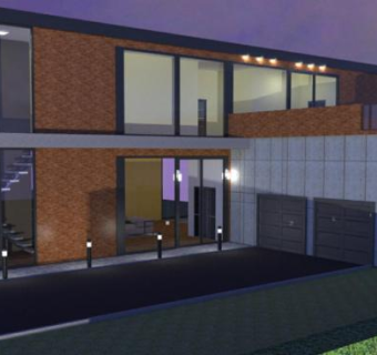 现代豪宅房子建筑SU模型下载_sketchup草图大师SKP模型