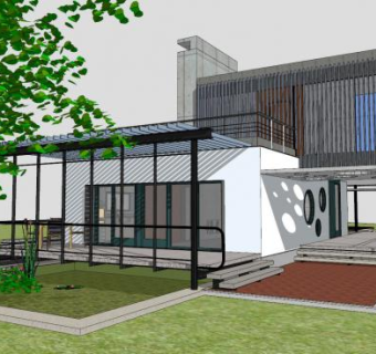 家庭住宅四层别墅SU模型下载_sketchup草图大师SKP模型