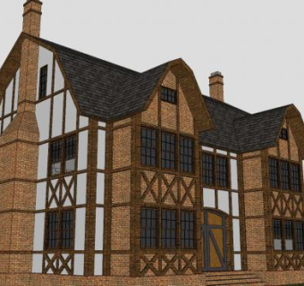 德国别墅房子SU模型下载_sketchup草图大师SKP模型