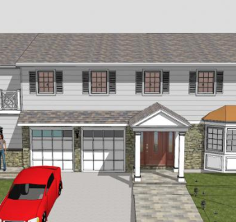 别墅着色灯夜间照明SU模型下载_sketchup草图大师SKP模型