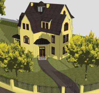 别墅豪华户外建筑SU模型下载_sketchup草图大师SKP模型