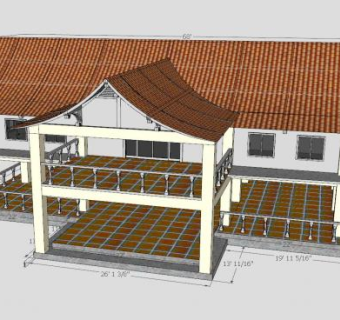 泰国学校房子别墅SU模型下载_sketchup草图大师SKP模型
