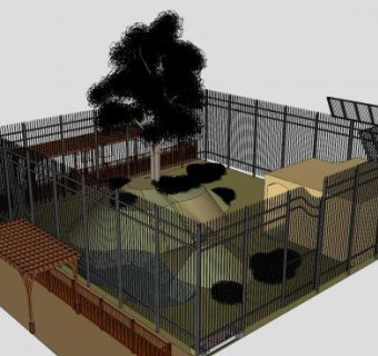 乡村别墅栅栏建筑SU模型下载_sketchup草图大师SKP模型